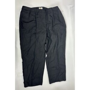 Talbots‎ IRISH LINEN PANTS Women's  22W Black Pocket Pleats